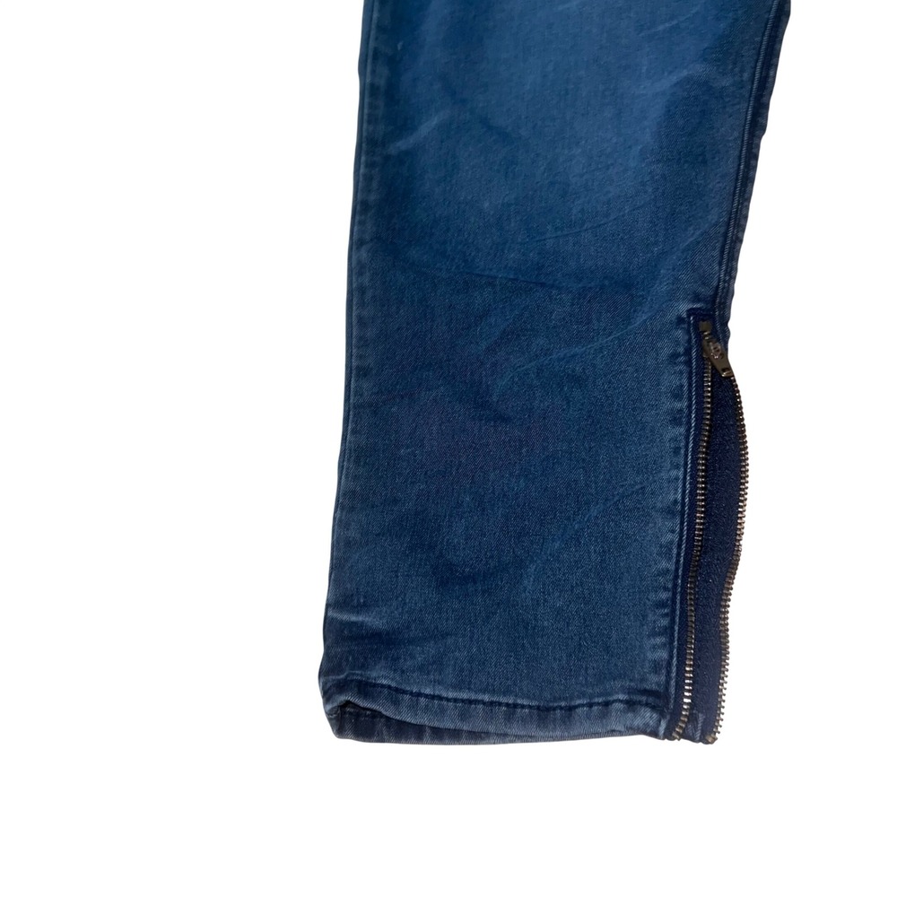 Y2K American Eagle Cargo Skinny Jeans Blue Dark Wash Ankle Zip Women Size 14 - Picture 7 of 16